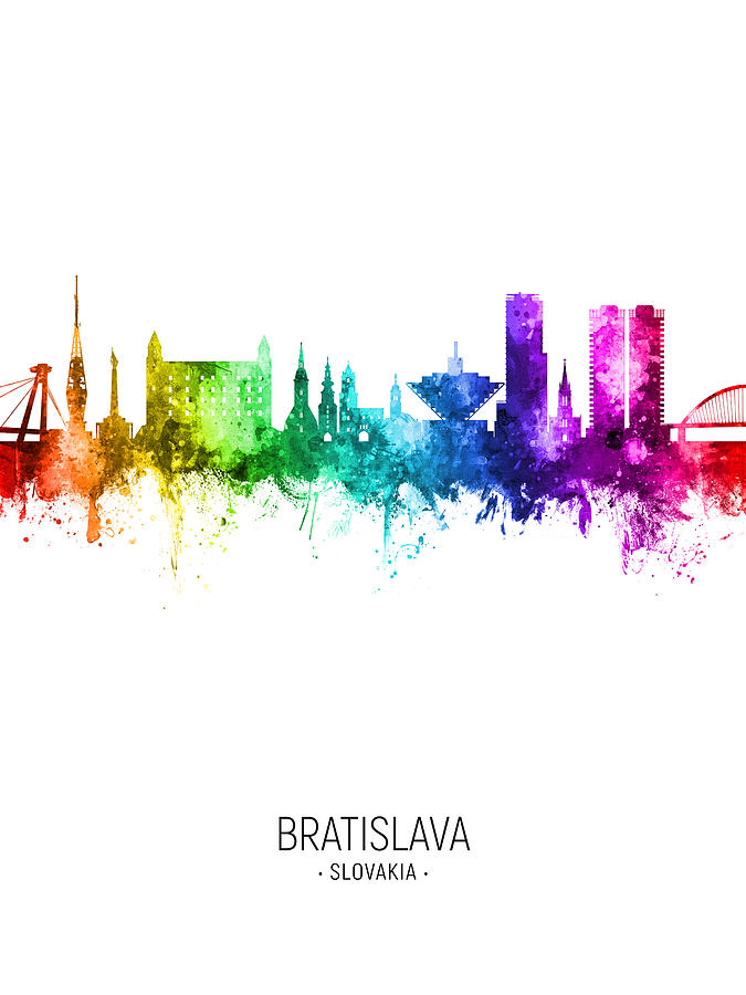 Bratislava Slovakia Skyline #82 Digital Art by Michael Tompsett