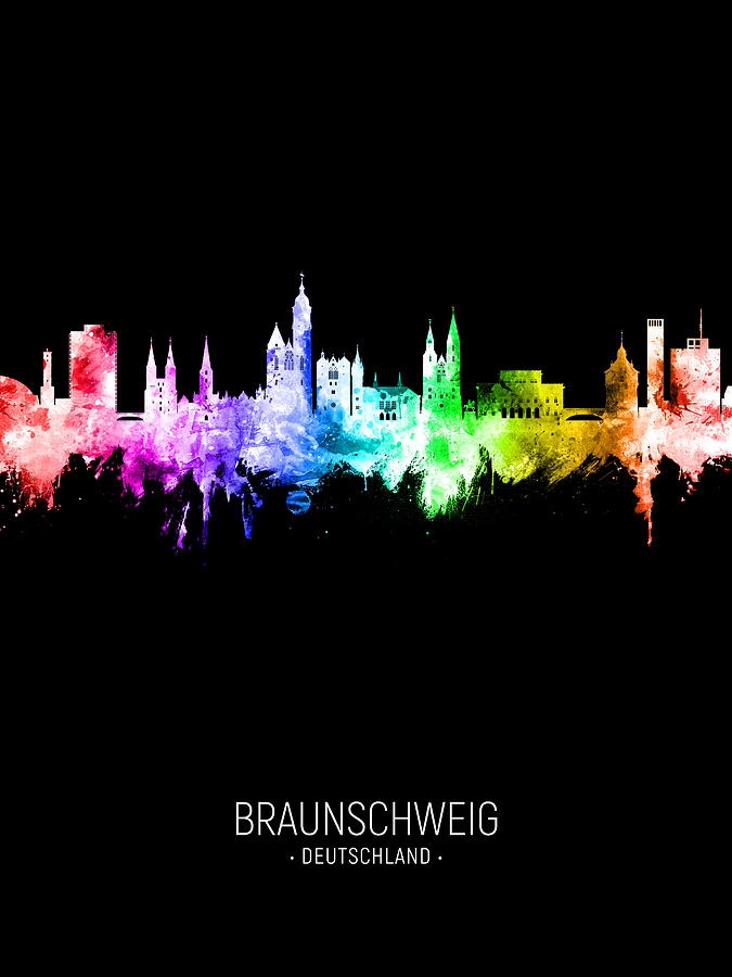 Braunschweig Germany Skyline #13 Digital Art by Michael Tompsett