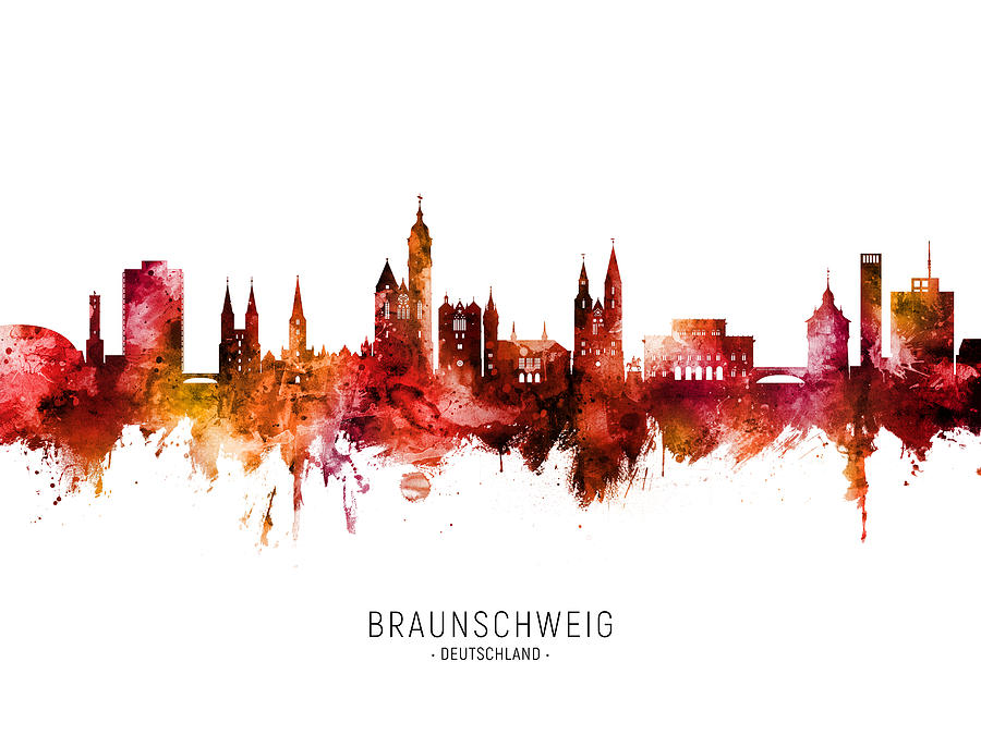 Braunschweig Germany Skyline #23 Digital Art by Michael Tompsett