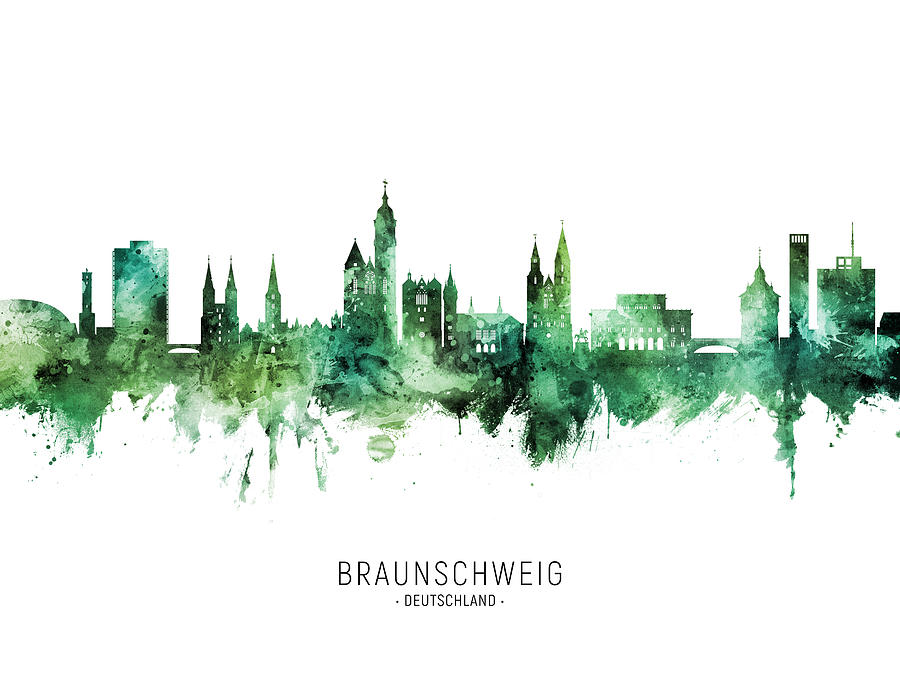 Braunschweig Germany Skyline #87 Digital Art by Michael Tompsett