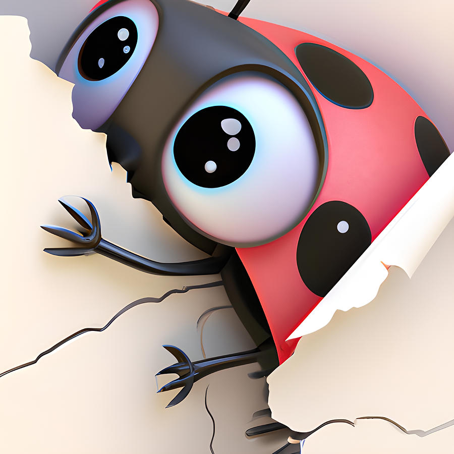 Brave Ladybug Digital Art by Amalia Suruceanu