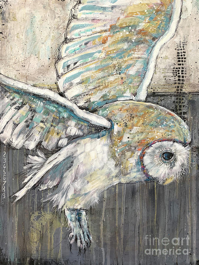 Owl Mixed Media - Brave by Stephanie Gerace