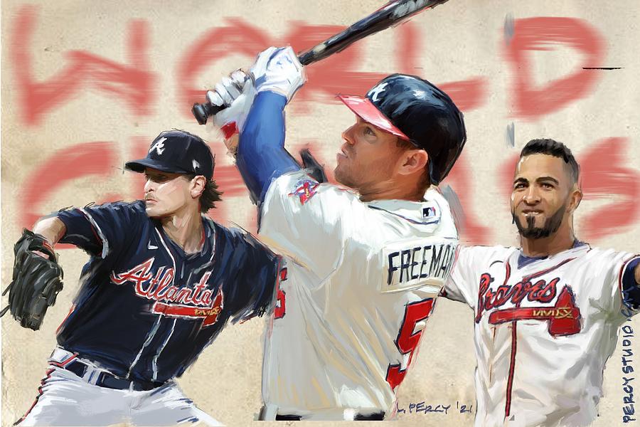 Braves Trio Painting by Lee Percy