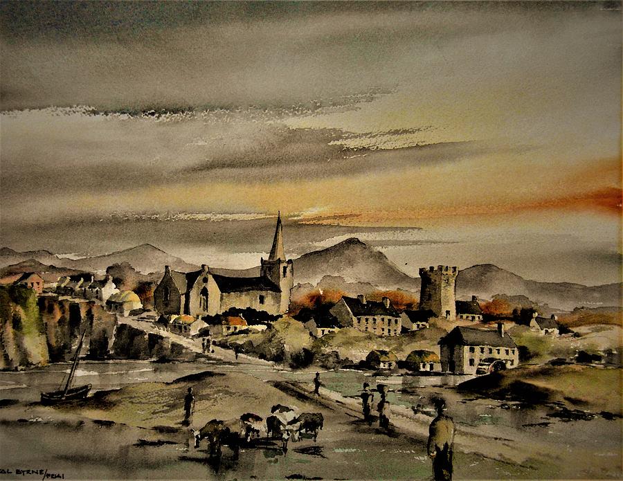 Bray  Medieval View To The South Painting by Val Byrne