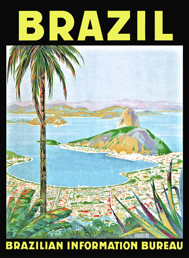Brazil Digital Art - Brazil Rio de Janeiro Vintage World Travel Poster by Retro Graphics