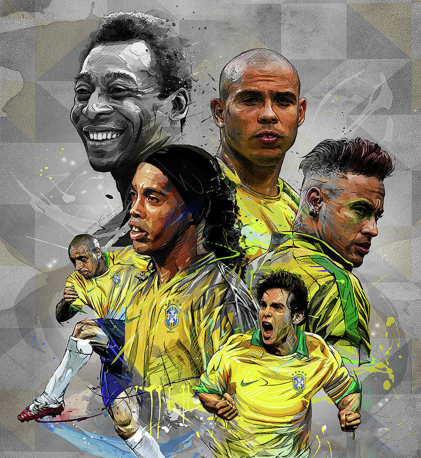 Brazil Soccer Legends Digital Art By Lac Lac - Pixels