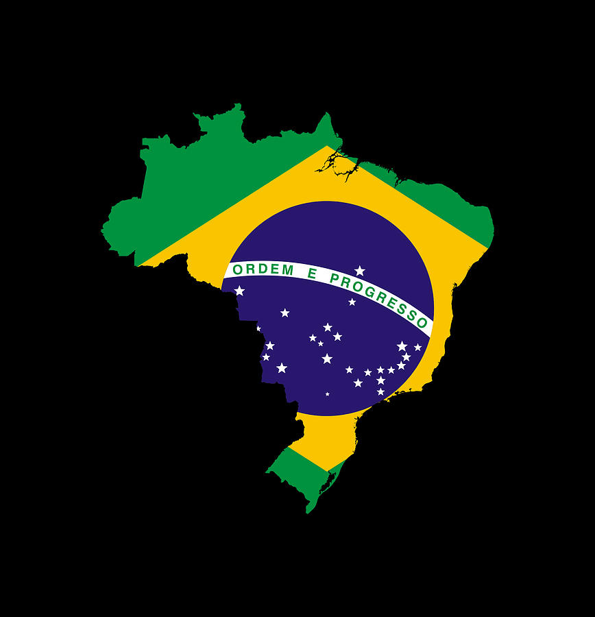 Brazilian Flag Inside Map Of Brazil The Vibrant Gem Of South America ...