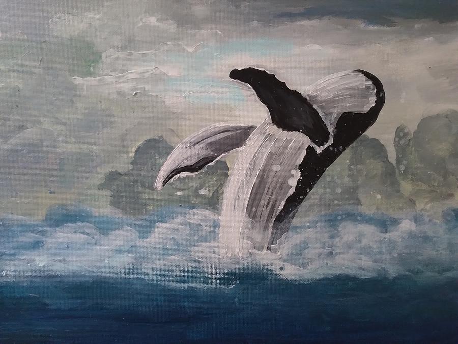 Breaching Orca Painting by Barbara Fincher