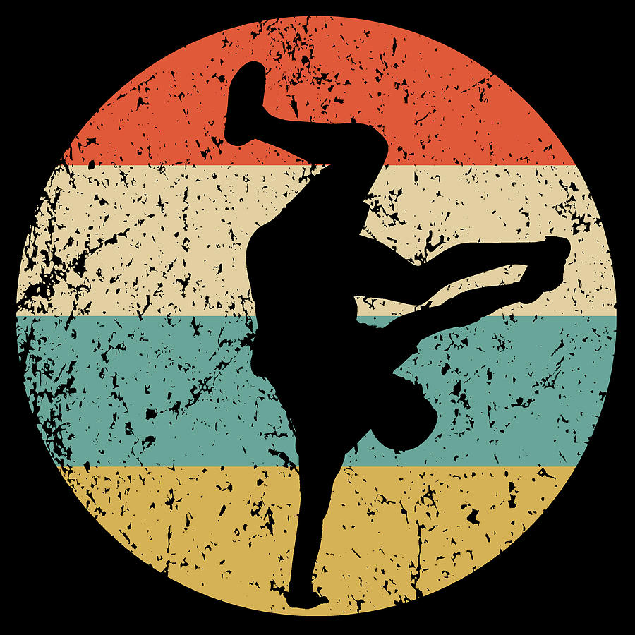 Vintage Digital Art - Breakdancing Retro B Boy Breakdance Icon Circle Icon by Kevin Garbes