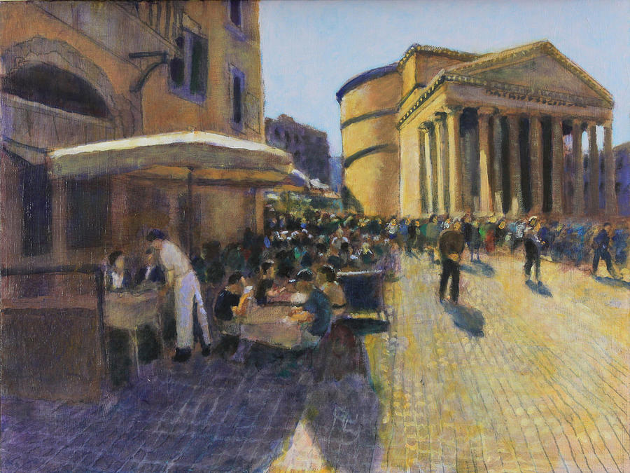 Breakfast at the Pantheon Painting by David Zimmerman