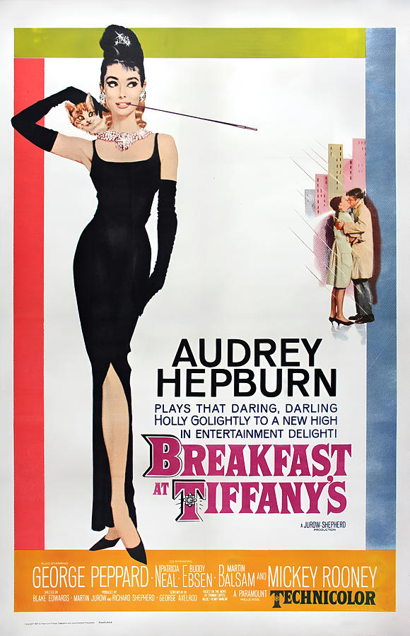 Breakfast at Tiffanys - 1961 Comedy Drama Romance Digital Art by Retro Movie Poster - UPSCALED