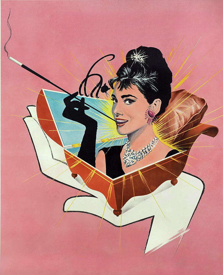 Audrey Hepburn Painting - Breakfast at Tiffanys, 1961, movie poster painting by Venin by Movie World Posters