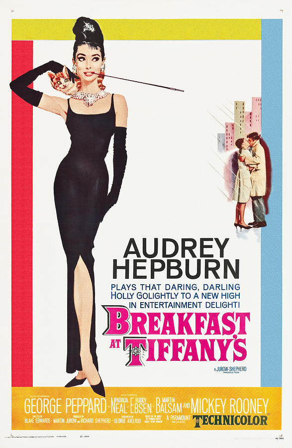 Audrey Hepburn Mixed Media - Breakfast at Tiffanys, 1961 - art by Robert McGinnis by Movie World Posters
