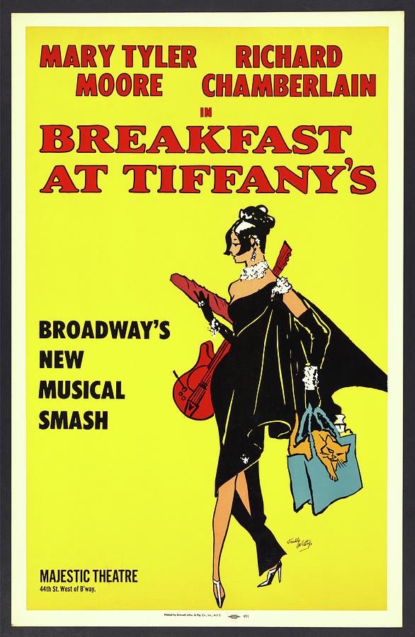Breakfast at Tiffanys Vintage Poster Drawing by Joseph S Giacalone