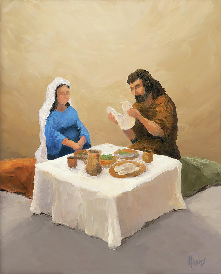Thanksgiving Painting - Breaking Bread by Mike Moyers