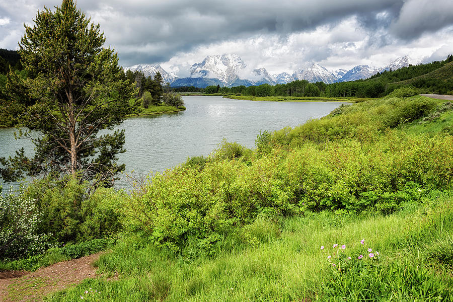 Breaking Clouds over the Tetons Photograph by Belinda Greb
