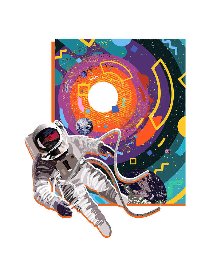 Astronaut Digital Art - Breaking Connections by Sunil Kumar Kashyap