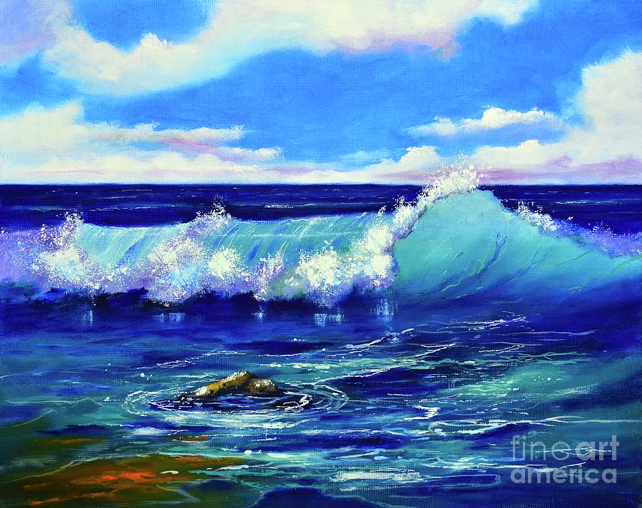 Breaking Wave Painting by Mary Scott