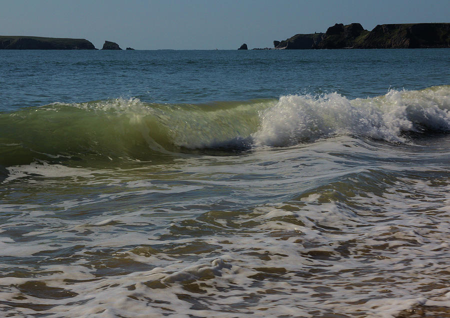 Breaking Wave on a Tenby Beach Photograph by Jeremy Hayden