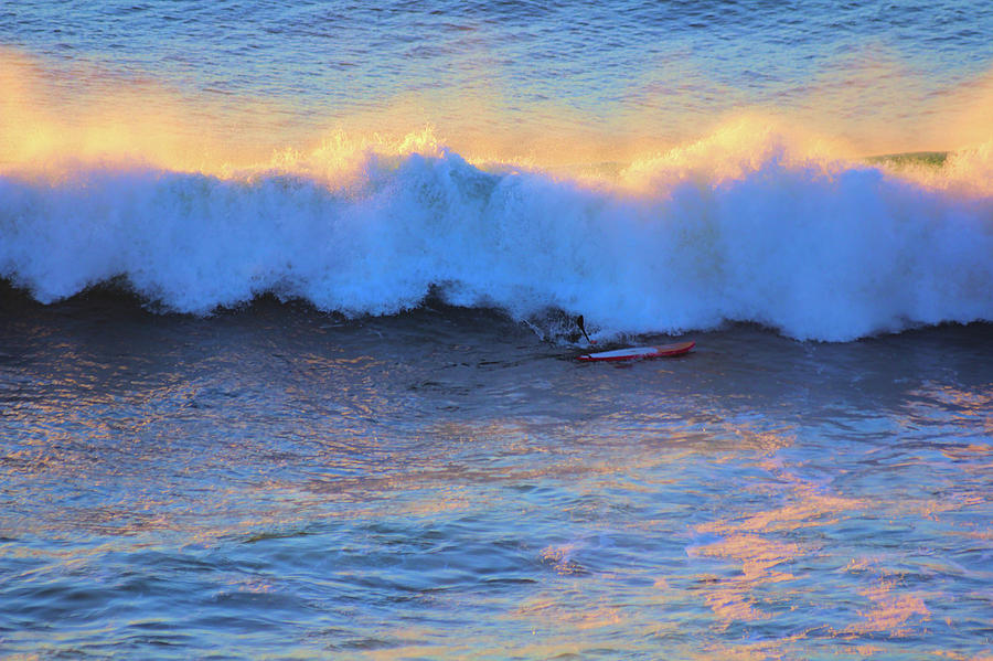 Breaking Wave Paddle Board Surfer Photograph by Jeremy Hayden
