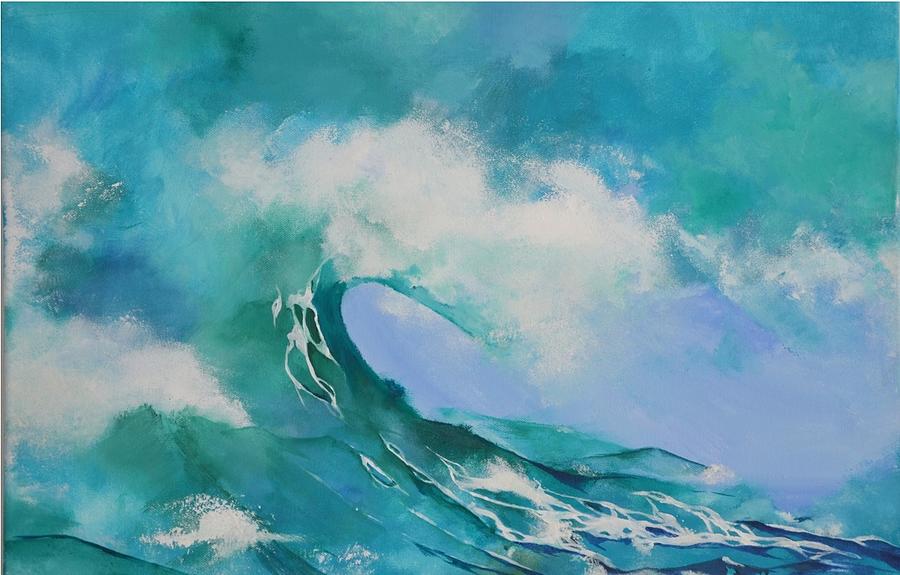 Breaking Wave Print Painting by Shreya Sen