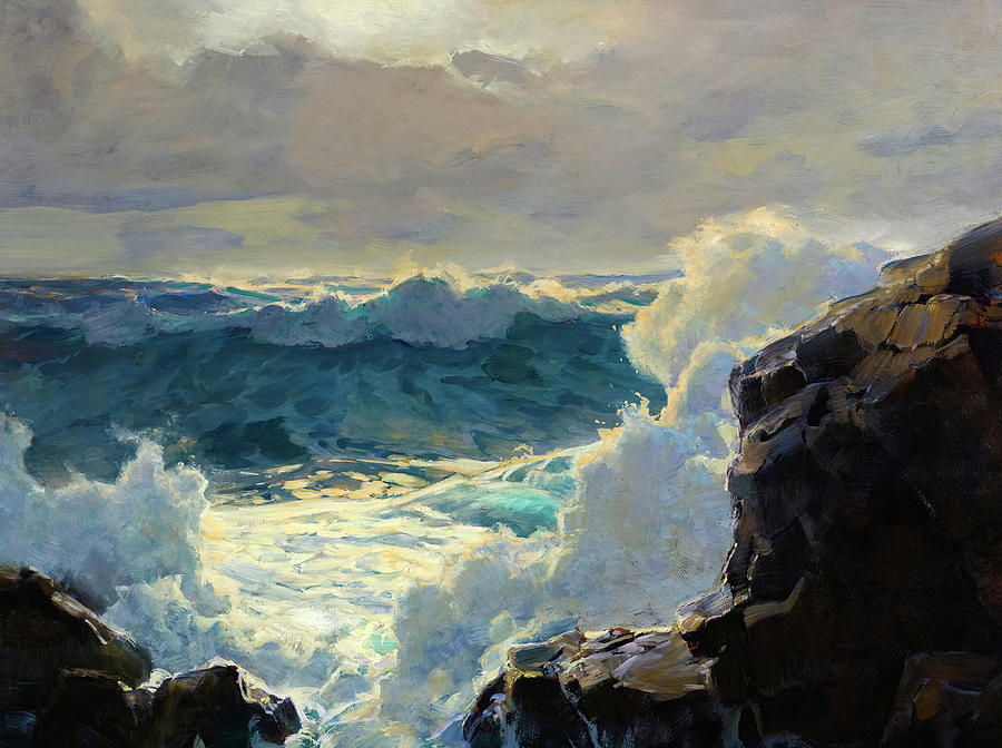 Breaking Waves, 1861-1940 Painting by Frederick Judd Waugh - Pixels