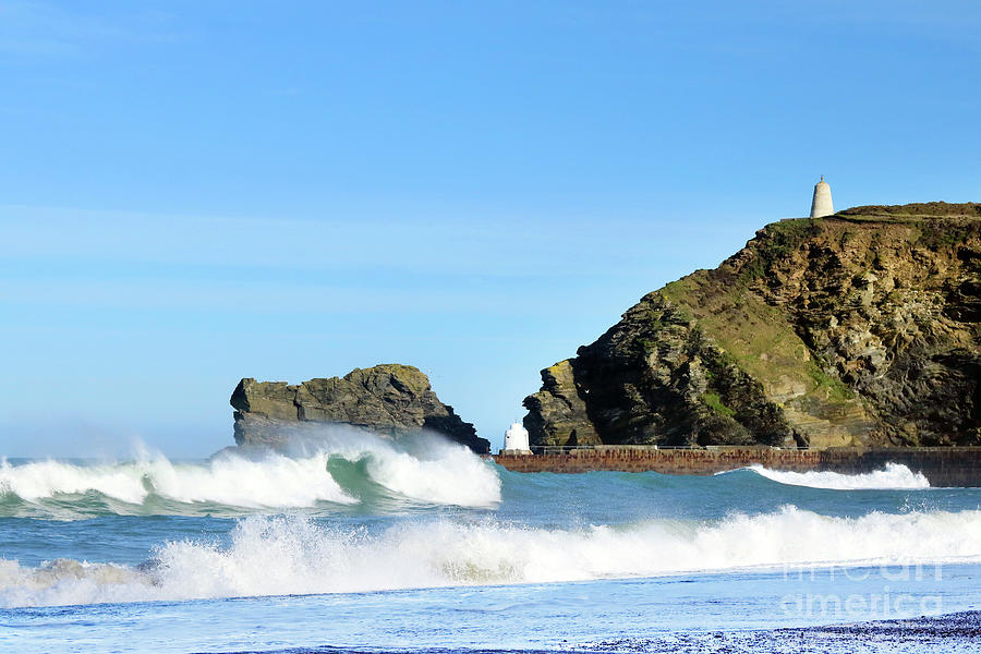 Breaking Waves Portreath Photograph
