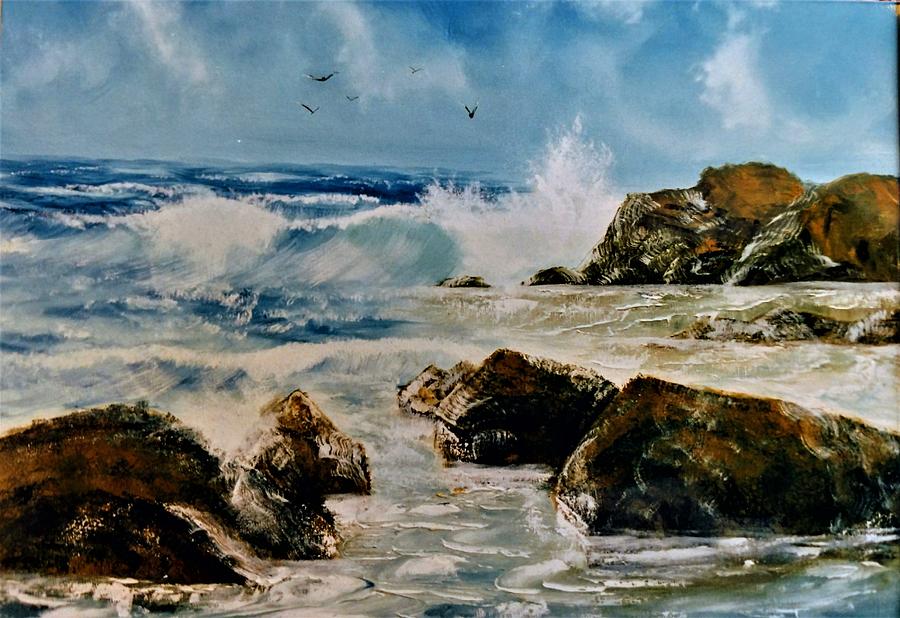 Breaking Waves Painting by Ronald Lunn - Fine Art America