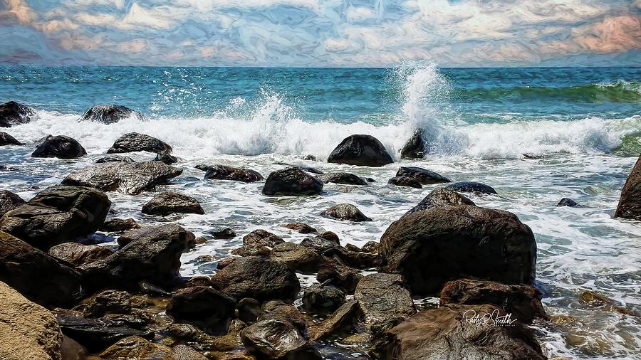 Breaking waves,rocky beach. Rhode Island. by Rusty R Smith Breaking waves,rocky beach. Rhode Island. by Rusty R Smith