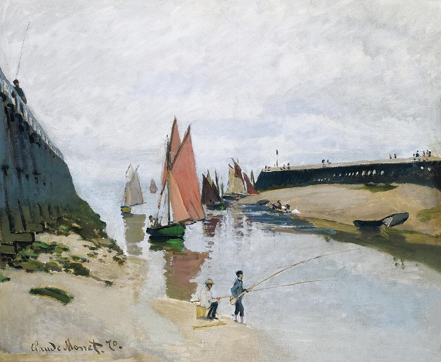 Breakwater At Trouville By Claude Monet Painting