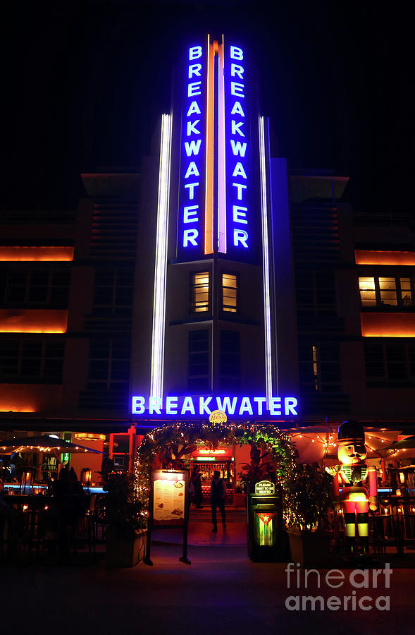 Breakwater Hotel - Art Deco District - Miami Beach  Photograph by Doc Braham