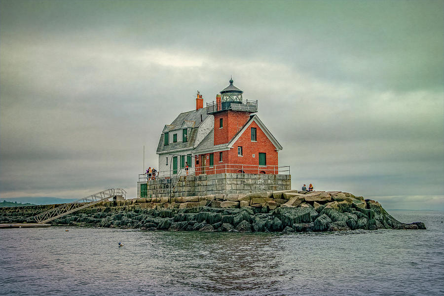 Breakwater Lighthouse of Rockland, Maine Photograph by Marcy Wielfaert