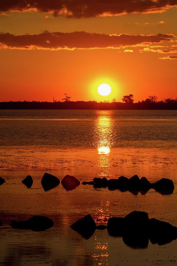 Breakwater Sunset Photograph by Liza Eckardt