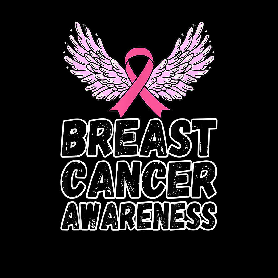 Breast Cancer Awareness Angel Wings Support Survivor Women Digital Art ...