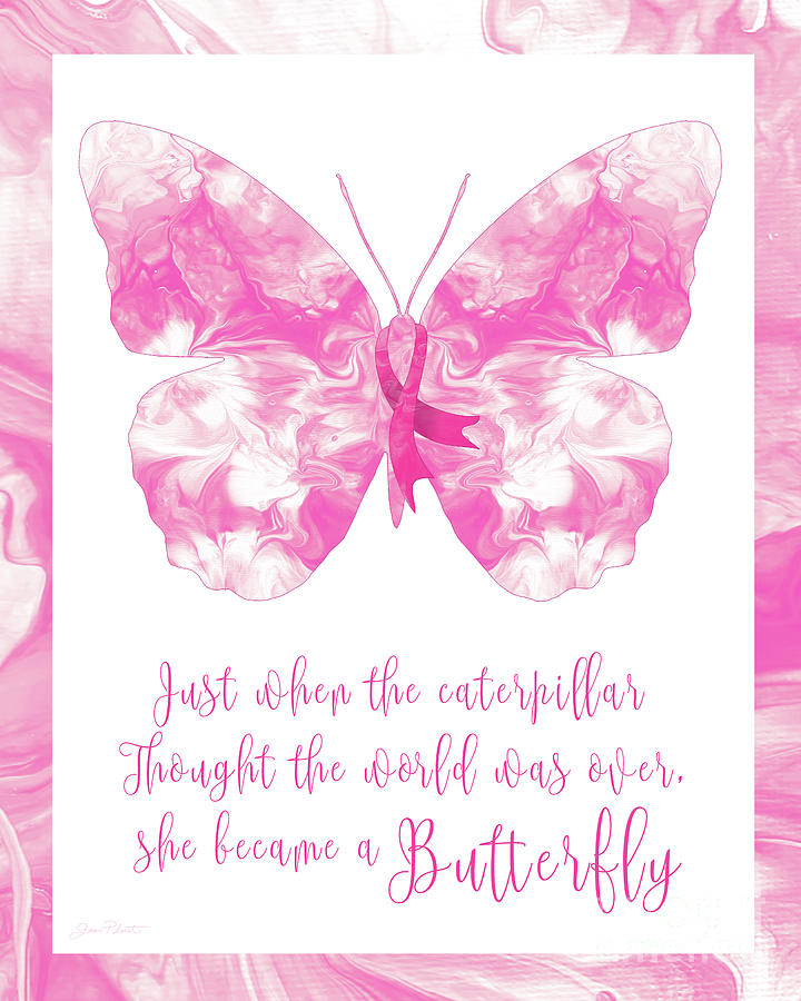 Breast Cancer Butterfly Painting by Jean Plout