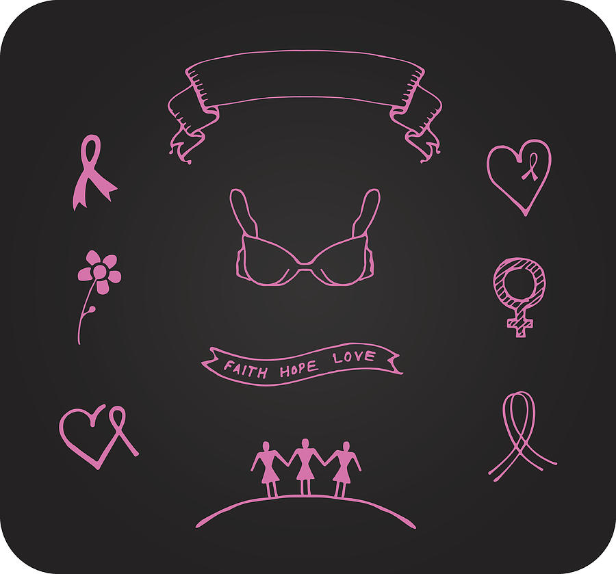 Breast cancer design elements Drawing by Amtitus