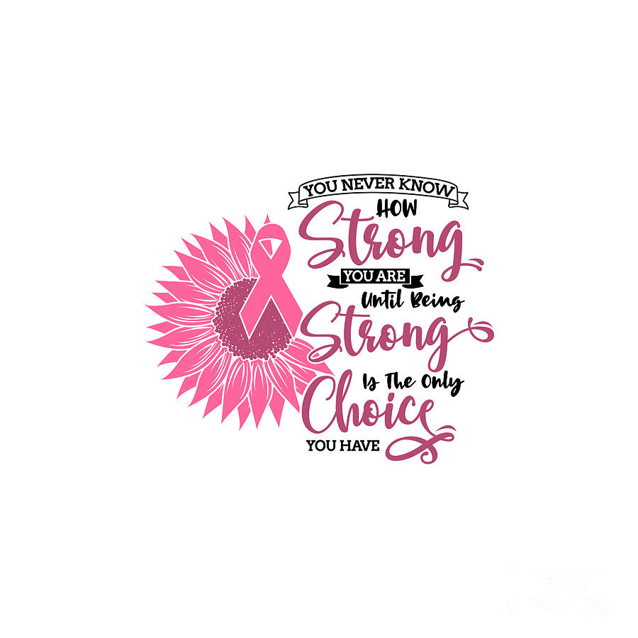 Breast Cancer Survivor - Awareness - Sunflower Pink Ribbon Black Pink Font Digital Art by Breast Cancer Warriors