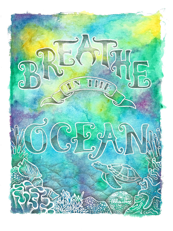 Breathe In The Ocean Poster summer Painting by Suzanne Tara | Fine Art ...