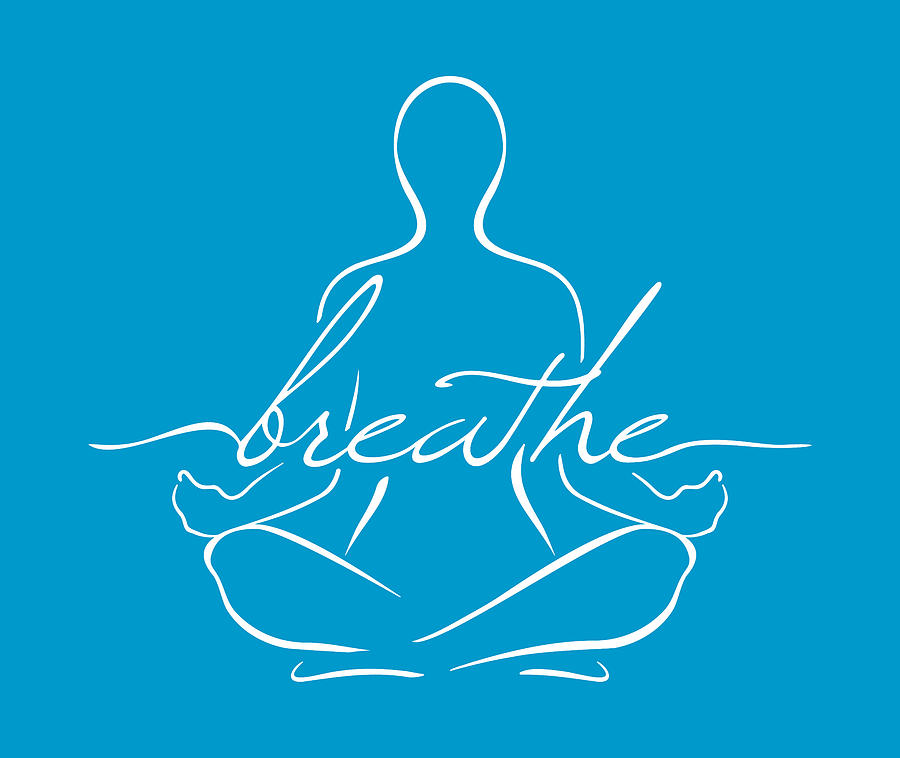 Breathe Yoga Sitting Pose Silhouette Digital Art by Jeff Hobrath - Fine ...