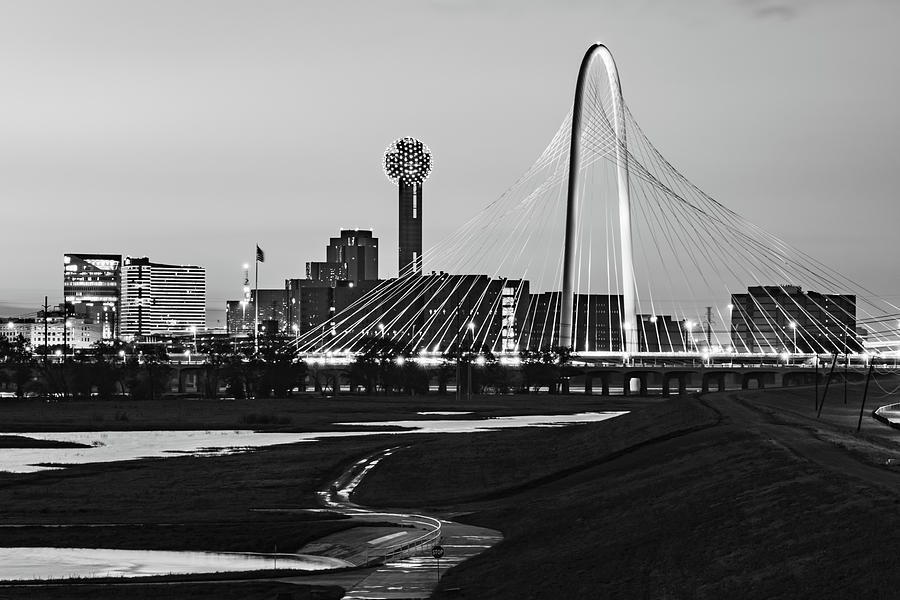 Breathtaking Dallas Skyline View In Black And White Photograph by Gregory Ballos
