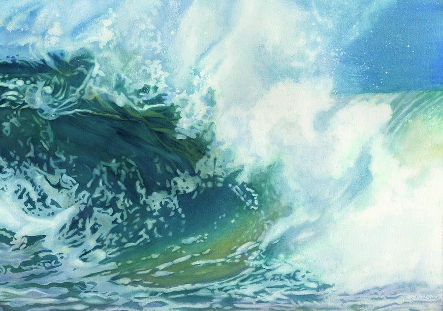 Wave Painting - Breathtaking Kai Mana by Sandy Haight