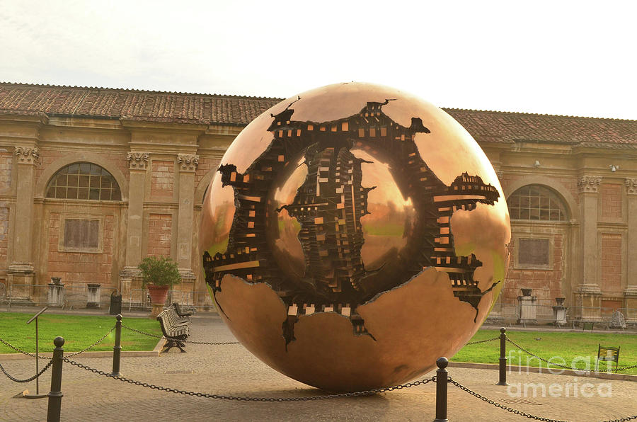 Breathtaking statue in vatican city of a sphere in a sphere  Photograph by DejaVu Designs