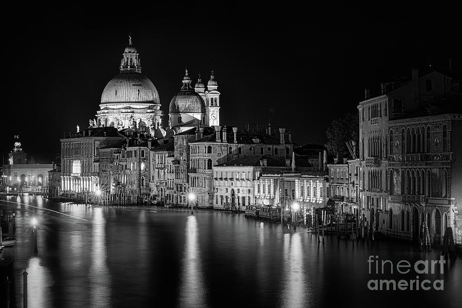 Breathtaking Venice by night bnw Photograph by The P