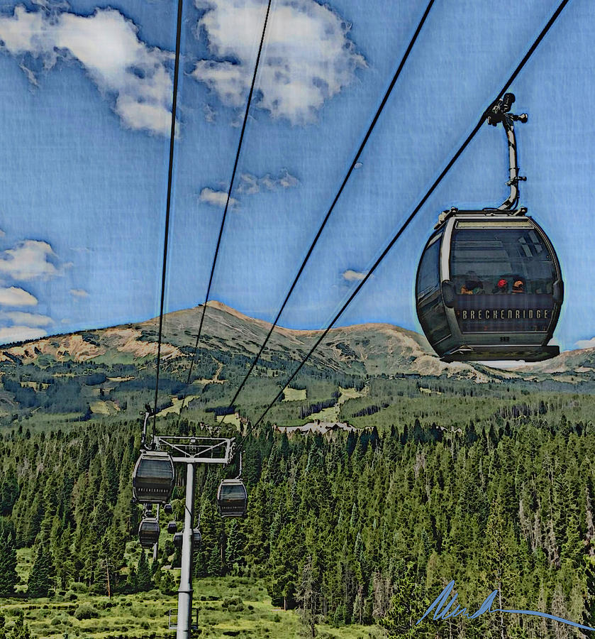 Breckenridge Gondola Digital Art by Meredith Amon Pixels