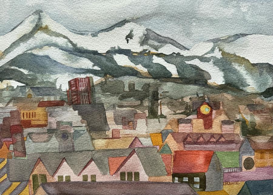 Breckenridge Rooftops Painting by Lynne Bolwell