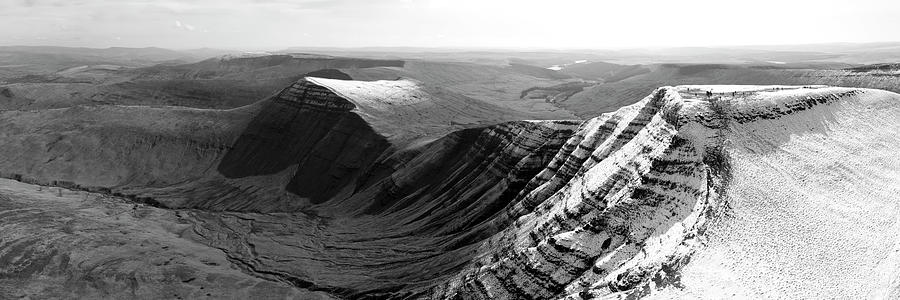 Brecon Beacons National Park Wales snow Black and white 2 Photograph by Sonny Ryse