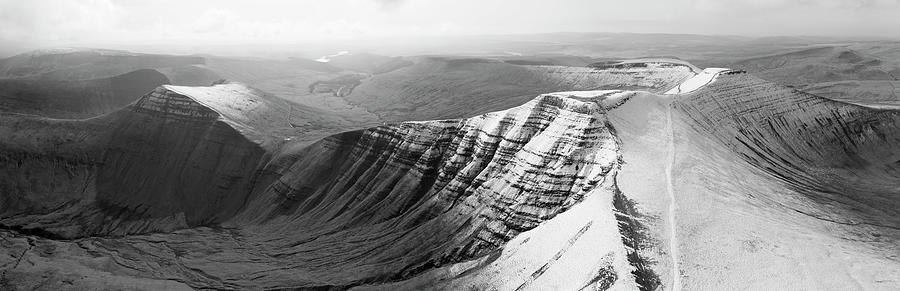 Brecon Beacons National Park Wales snow Black and white 3 Photograph by Sonny Ryse
