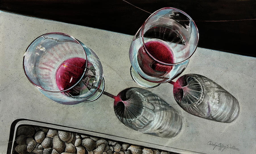 Brecon Wine Legs Painting by Carolyn Coffey Wallace