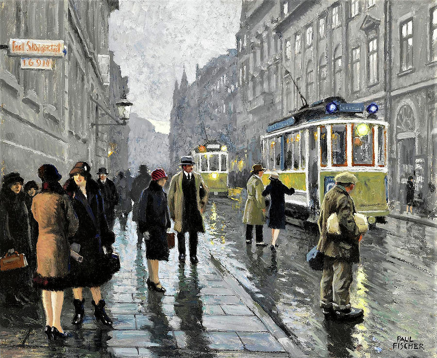 Vintage Painting - Bredgade, Copenhagen - Digital Remastered Edition by Paul Gustav Fischer