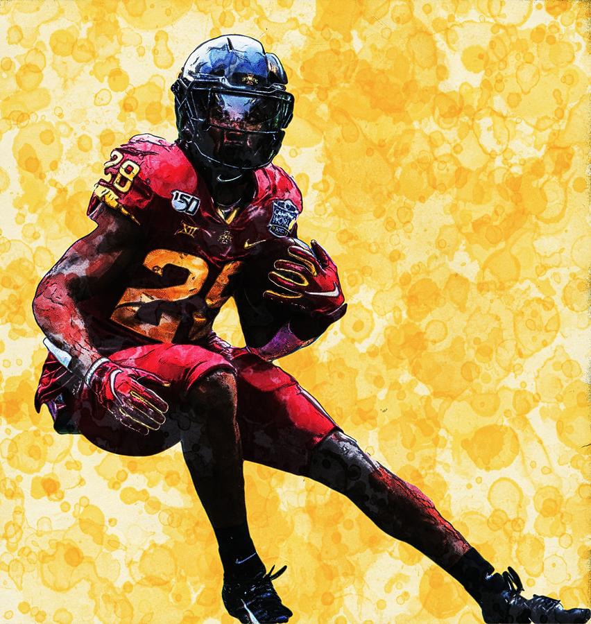 Breece Hall Iowa State RB wc Digital Art by Bob Smerecki - Fine Art America